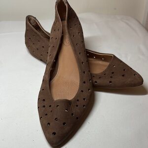 Corso Como Brown Gabrielle Perforated Suede Flat Size 9.5
